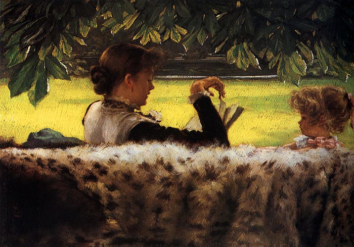 Tissot Oil Painting Reproductions - Reading a Story