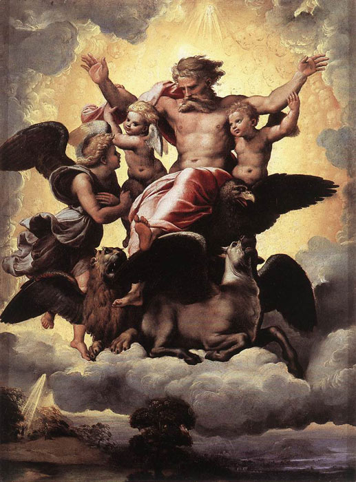Oil Painting Reproduction of Raphael- The Vision of Ezekiel