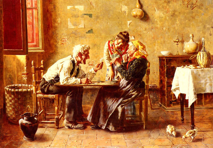 Oil Painting Reproduction of Zampighi- Two Against One