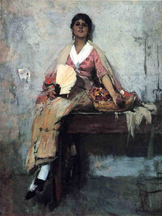 Oil Painting Reproduction of Duveneck- Flower Girl