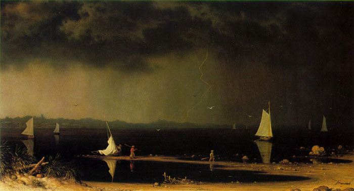 Oil Painting Reproduction of Heade- Thunder Storm on Narragansett Bay