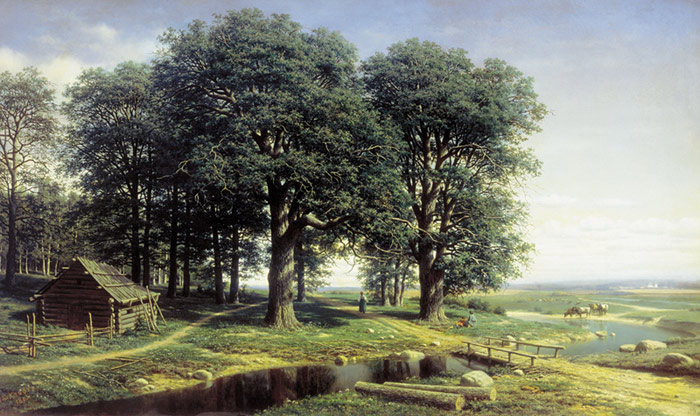 Oil Painting Reproduction of Klodt - Oak Forest
