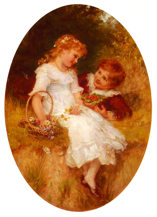 Oil Painting Reproduction of Morgan- Childhood Sweethearts