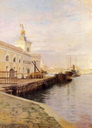 Oil Painting Reproduction of Stewart- View Of Venice (The Dogana)