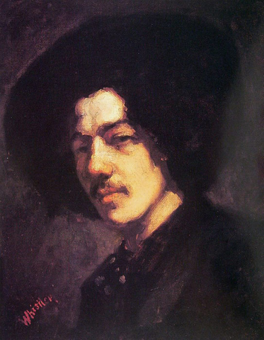 Whistler Oil Painting Reproductions - Portrait of Whistler with Hat