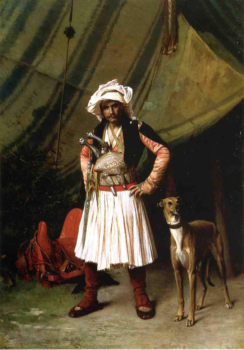 Oil Painting Reproduction of Gerome- Bashi-Bazouk and His Dog