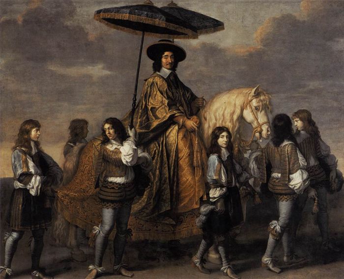 Le Brun Oil Painting Reproductions - Chancellor Seguier at the Entry of Louis XIV into Paris