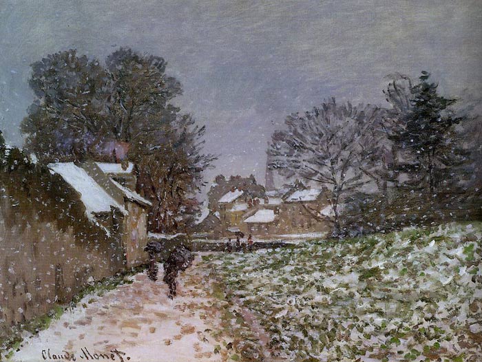 Oil Painting Reproduction of Monet- Snow at Argenteuil