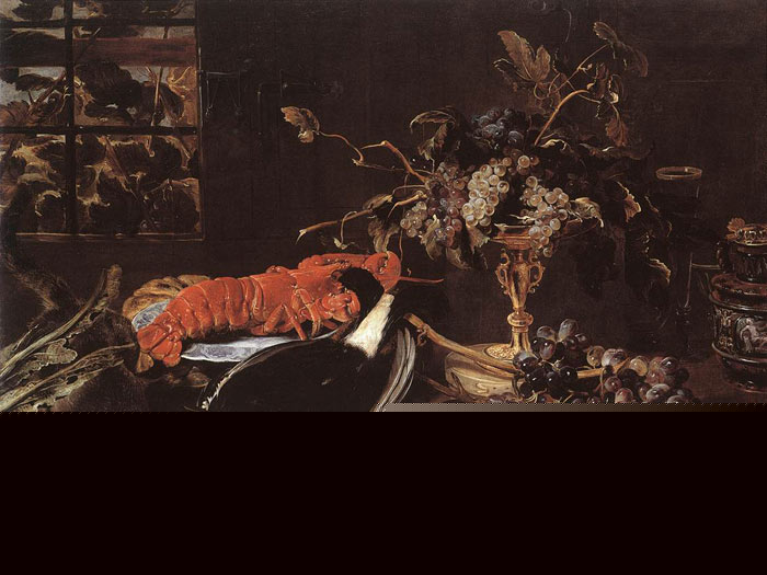 Oil Painting Reproduction of Snyders- Still-life with Crab and Fruit