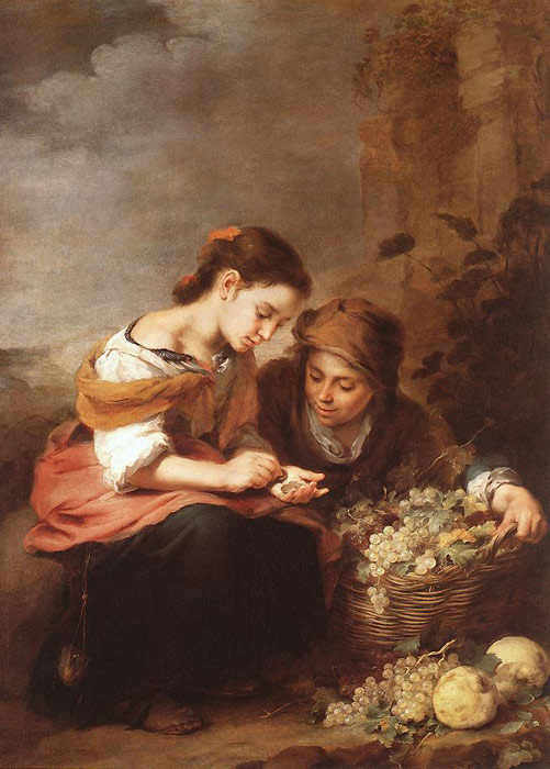 Murillo Oil Painting Reproductions - The Little Fruit Seller