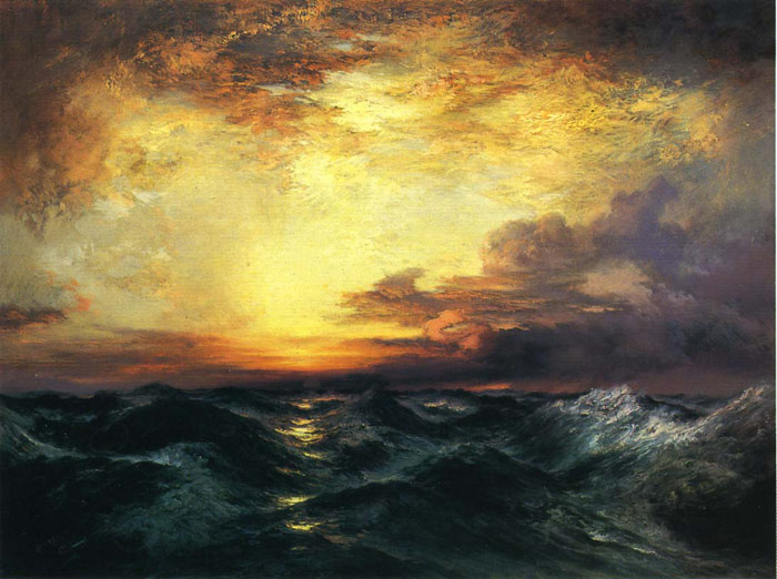 Oil Painting Reproduction of Moran- Pacific Sunset