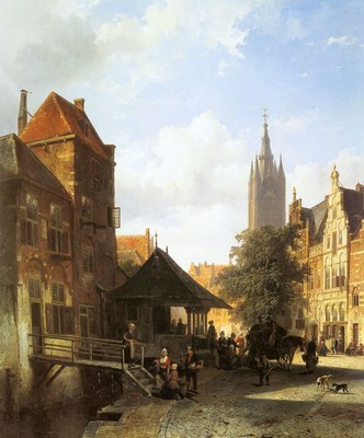 Figures In A Street In Delft