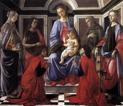 Madonna And Child With Six saints