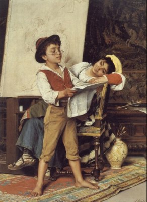 Reading the News In The Artists Studio