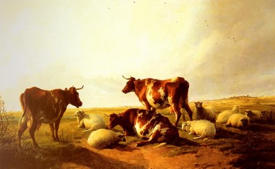 Cattle and Sheep In A Landscape