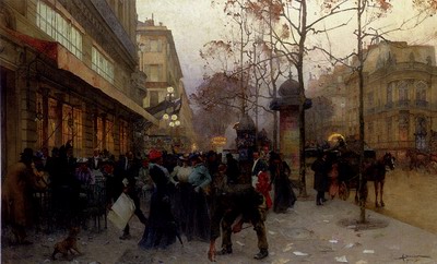 A Bustling Street Scene Paris