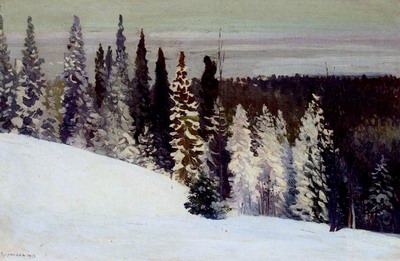 Fir Trees In A Winter Landscape