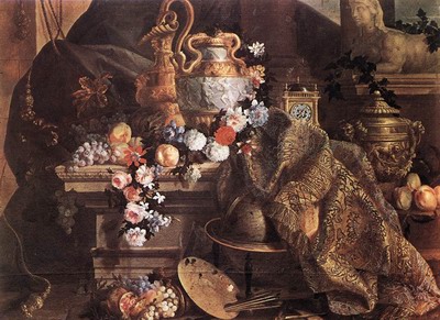 Still Life Of Flowers And Fruits