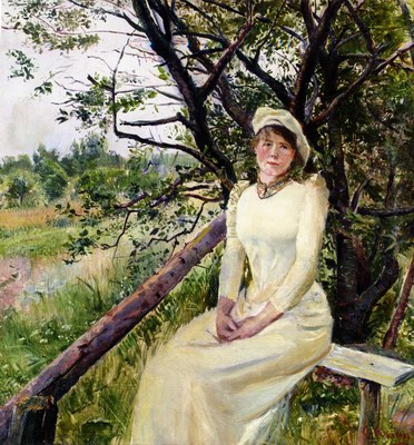 Ung Kvinne Pa En Benk, Young Woman on a Bench