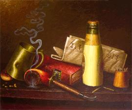 Cottage oil painting