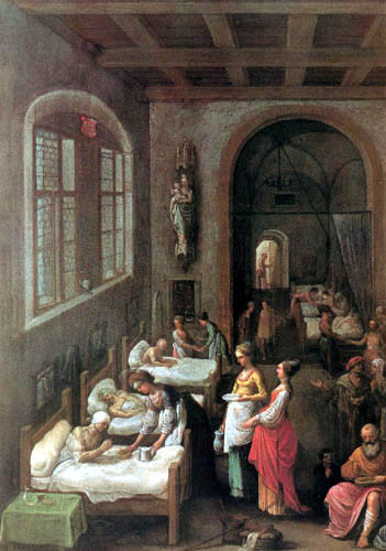 Die heilige Elisabeth betreut die Kranken