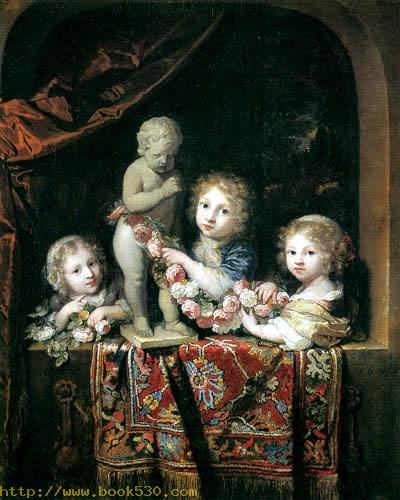 Kindergruppe am Fenster