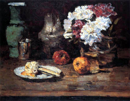 Stillleben mit Rhododendronkorb