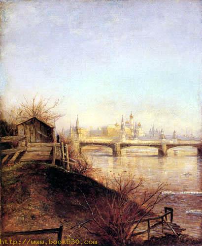 View of the Kremlin of Moscow in spring