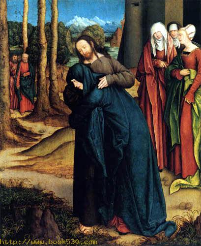 Christ takes leave from his mother
