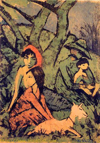 Gypsy camp with goat