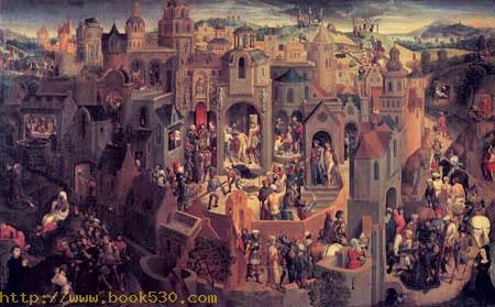 Panorama with scenes from the Passion