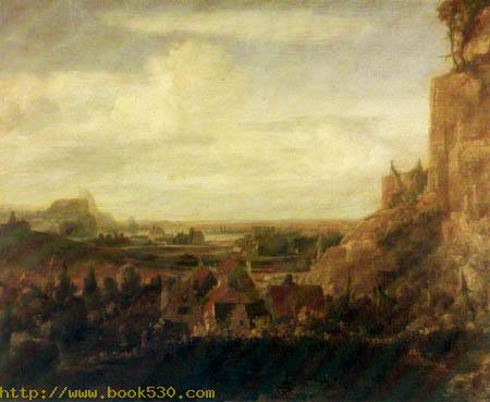 River valley with houses