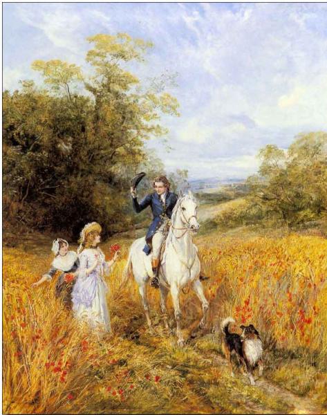 Hunting oil painting