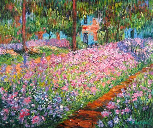 Garden scenery oil painting