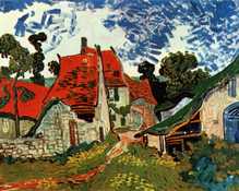 Village Street in Auvers Oil Painting