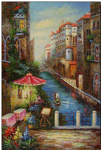 Cities oil painting