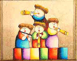 Juvenile oil painting