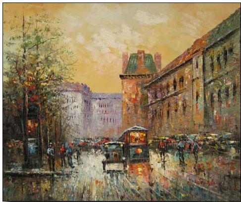 Paris Street oil painting