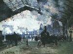 The Arrival of the Normandy Train at Gare Sainte Oil Painting