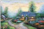 Cottages oil painting