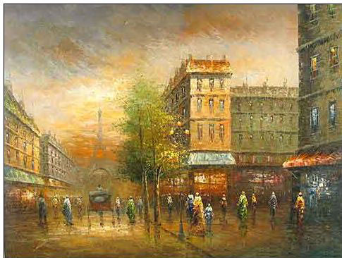 Paris Street oil painting