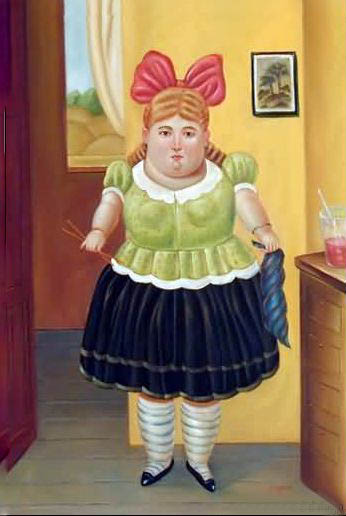 Fat person oil painting