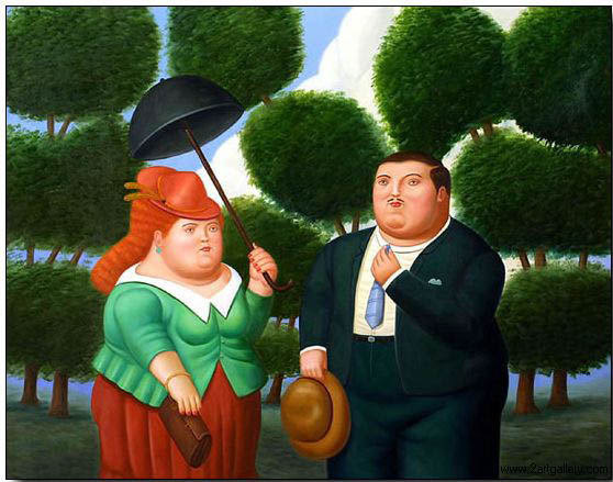 Fat person oil painting