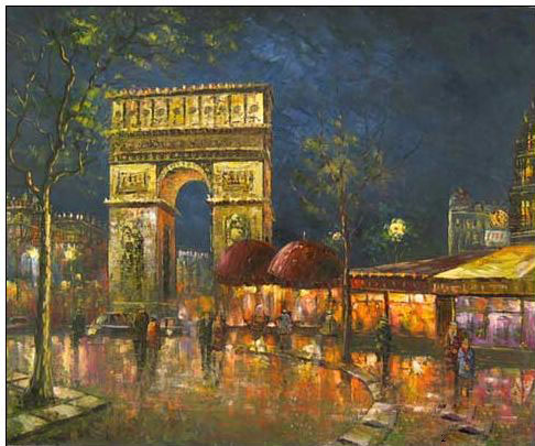 Paris Street oil painting