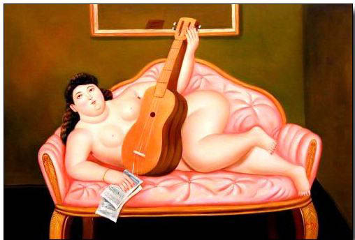 Fat person oil painting