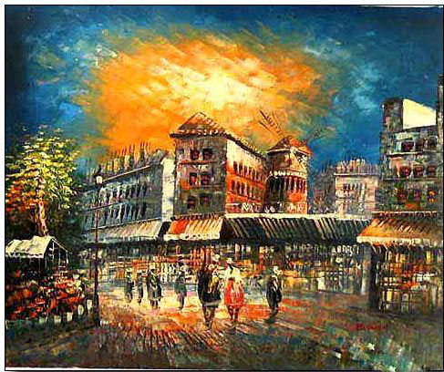 Paris Street oil painting