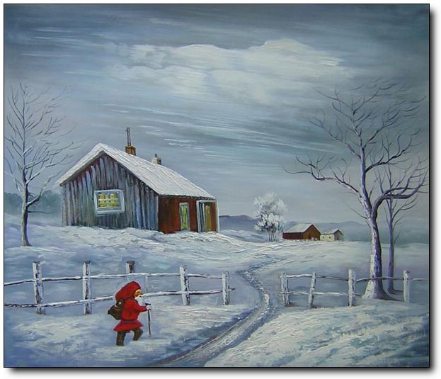 Christmas oil painting