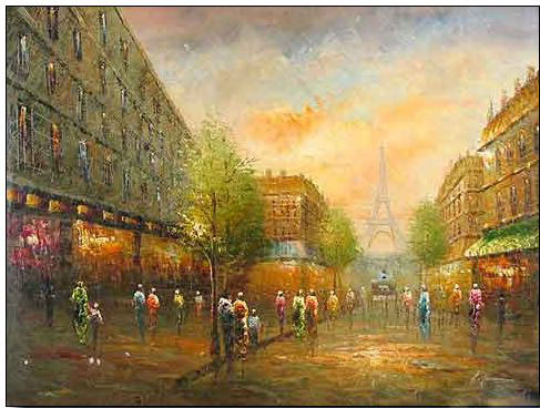 Paris Street oil painting