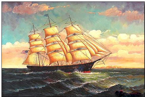 Boats and Ships oil painting