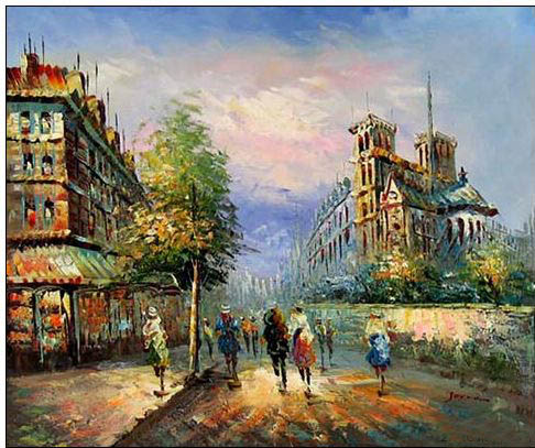 Cities oil painting